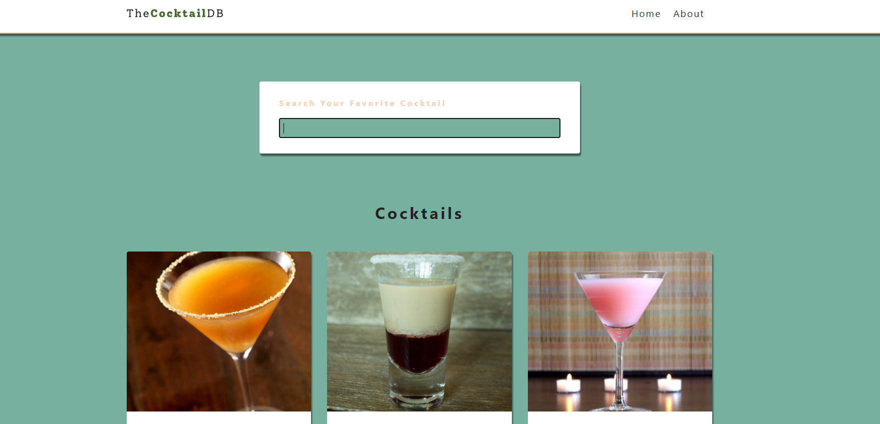The CockTailDB - Ractjs
